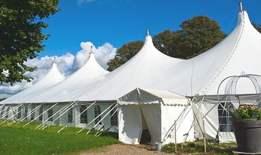 portable restrooms arranged for a event, providing quick and easy access for attendees in Leonidas